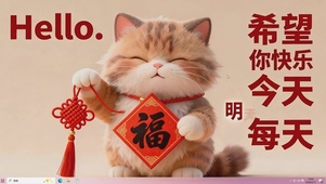 猫咪希望你快乐桌面主题