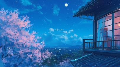 4K唯美治愈樱花阁楼