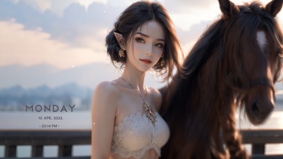 唯美骑马精灵少女