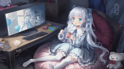 熬夜追剧的萝莉