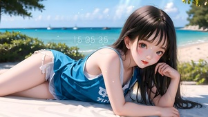 4k沙滩女孩