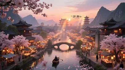 唯美樱花长安城