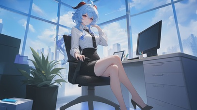 二次元卡通甜美治愈女孩