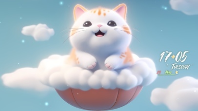可爱云彩猫咪
