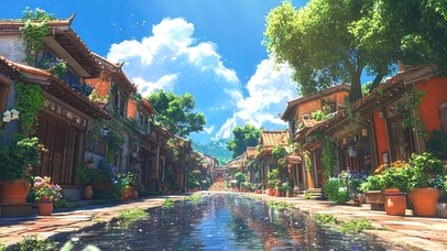 夏日炎炎热情小镇