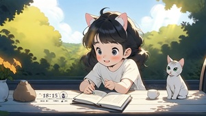 可爱看书女孩