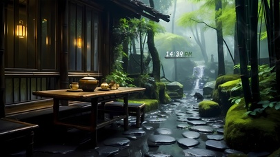 4K静谧竹林小屋	