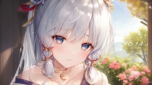 可爱白发女生