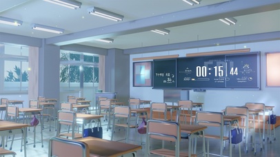 深夜空荡荡的教室