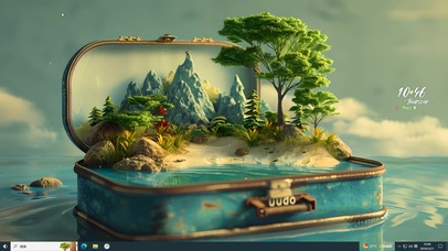 湖水静谧小森林