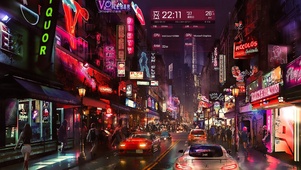 赛博朋克城市街景