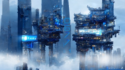 唯美炫酷科技高楼城市