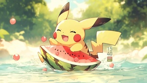 皮卡丘 夏日冲浪