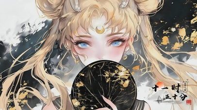 水墨风美少女战士