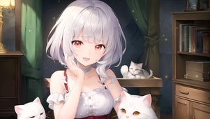 可爱白发猫猫少女