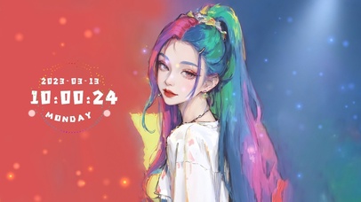 炫彩唯美高马尾女生