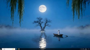 月夜湖面