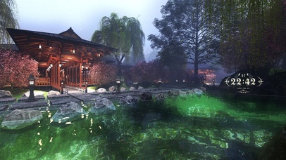 4k 治愈唯美古风庭院湖泊