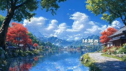 户外清新乡村湖泊