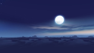 荒漠晴空满月之夜