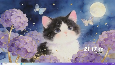 夜景猫咪桌面主题