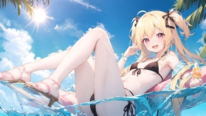 夏日海边少女