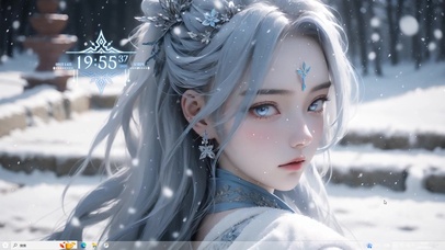 4k 雪中美少女
