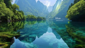 清澈的湖水