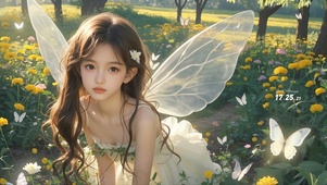 森林花中精灵
