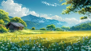 青山田园风光