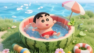 西瓜泳池小新