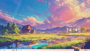动漫风格炫彩天空主题