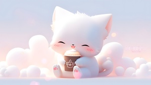 可爱咖啡小猫咪