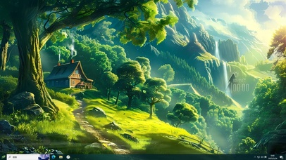 绿色夏日阳光森林