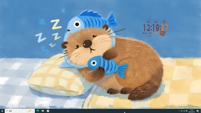 可爱酣睡小水豚