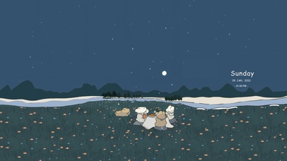 夜晚还在聚餐的小兔几