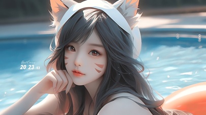 4K清纯可爱泳池阿狸少女