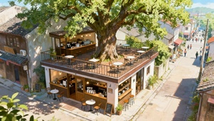 大树下的咖啡店