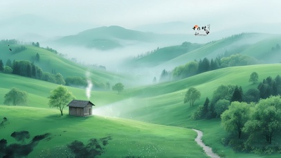 4K唯美治愈清新迷雾森林