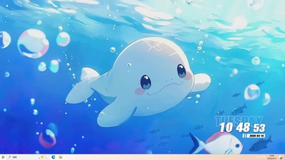 可爱小鲸鱼桌面主题