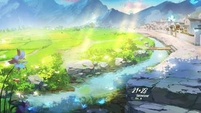 治愈清新夏日村庄小溪