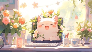 可爱办公猫咪