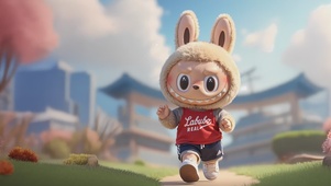 可爱晨跑labubu