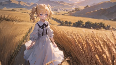 4K 初秋麦田少女