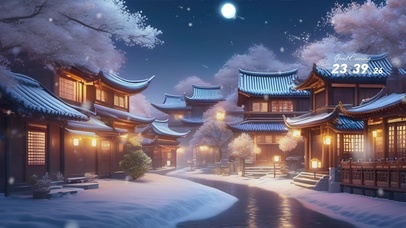 4K小镇街道夜色