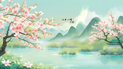 4k 唯美春季桃花林