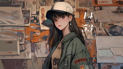 复古棒球帽少女