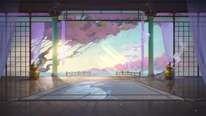 古风樱花庭院