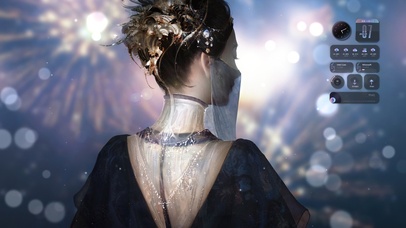 4K古风女神烟花夜空