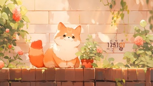 墙角慵懒猫咪
